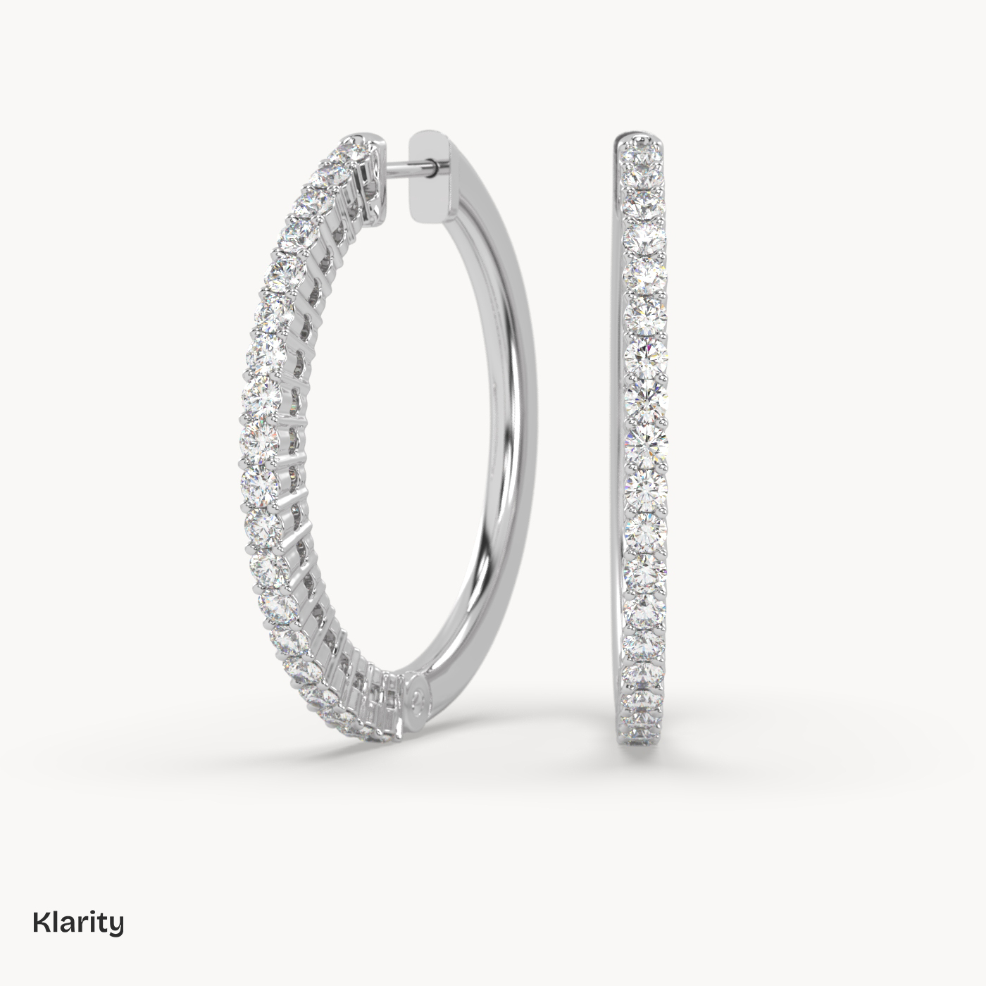pt platinum  klarity diamond hoop earrings – 0.35 ct total round brilliant hoops in white gold Photos & images
