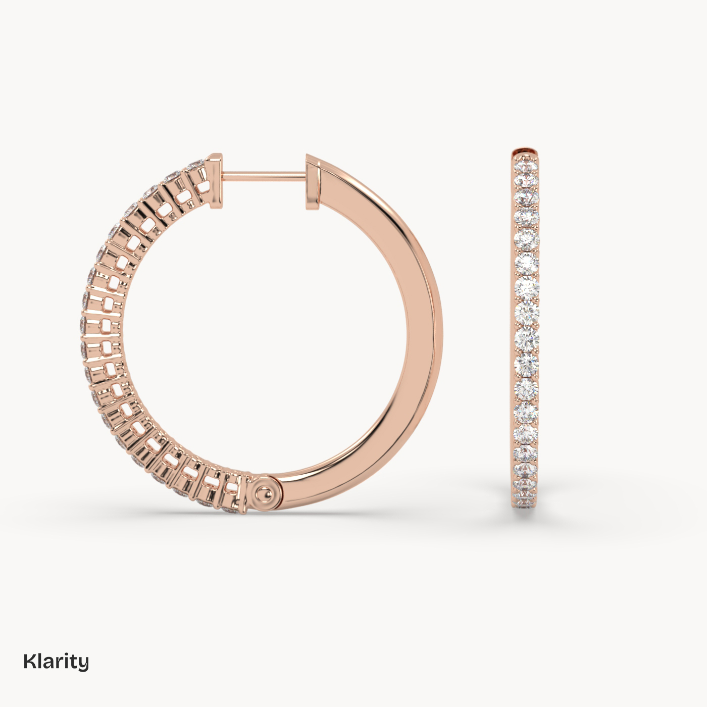 18k rose gold  klarity diamond hoop earrings – 0.35 ct total round brilliant hoops in white gold