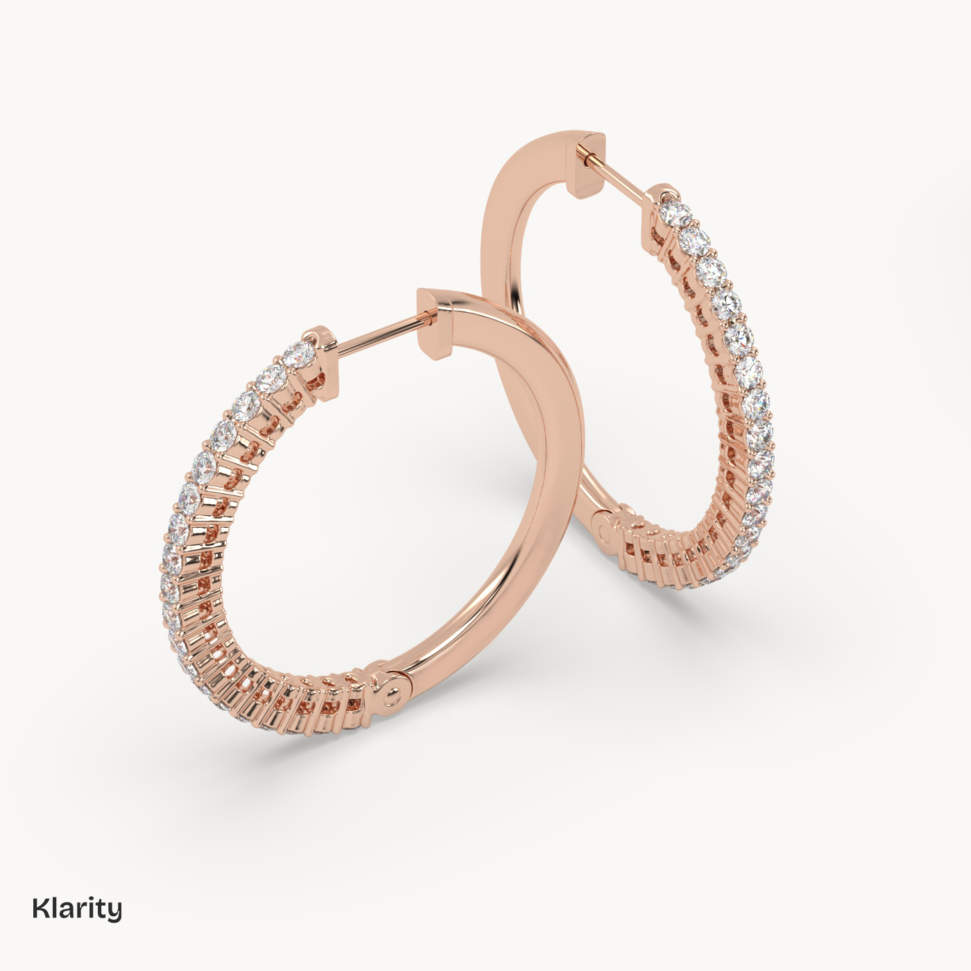 18k rose gold  klarity diamond hoop earrings – 0.35 ct total round brilliant hoops in white gold