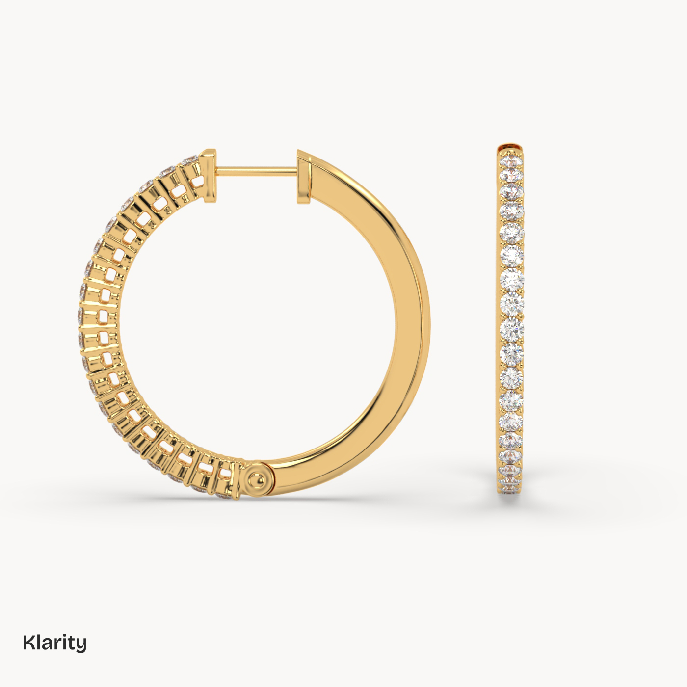 18k yellow gold  klarity diamond hoop earrings – 0.35 ct total round brilliant hoops in white gold