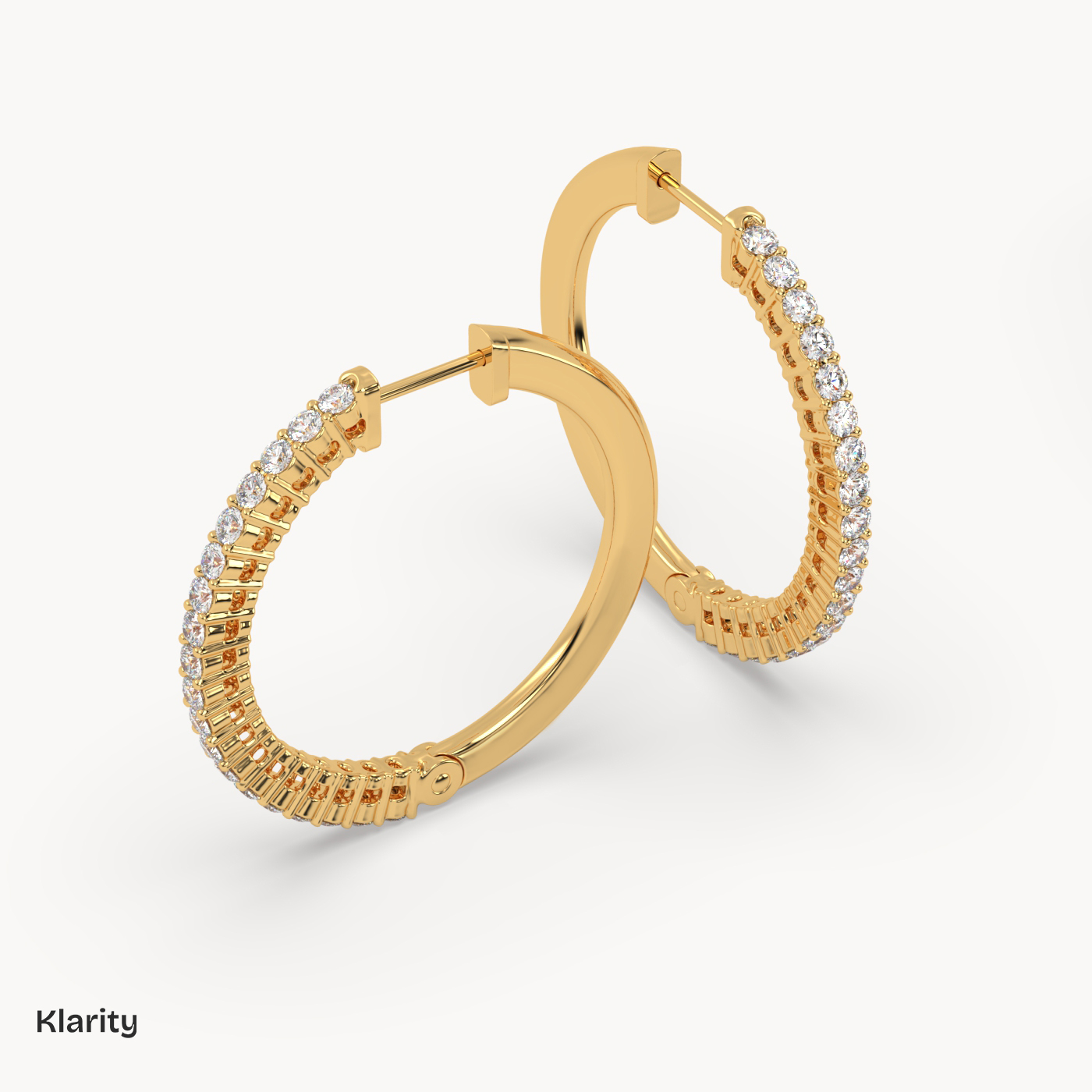 18k yellow gold  klarity diamond hoop earrings – 0.35 ct total round brilliant hoops in white gold