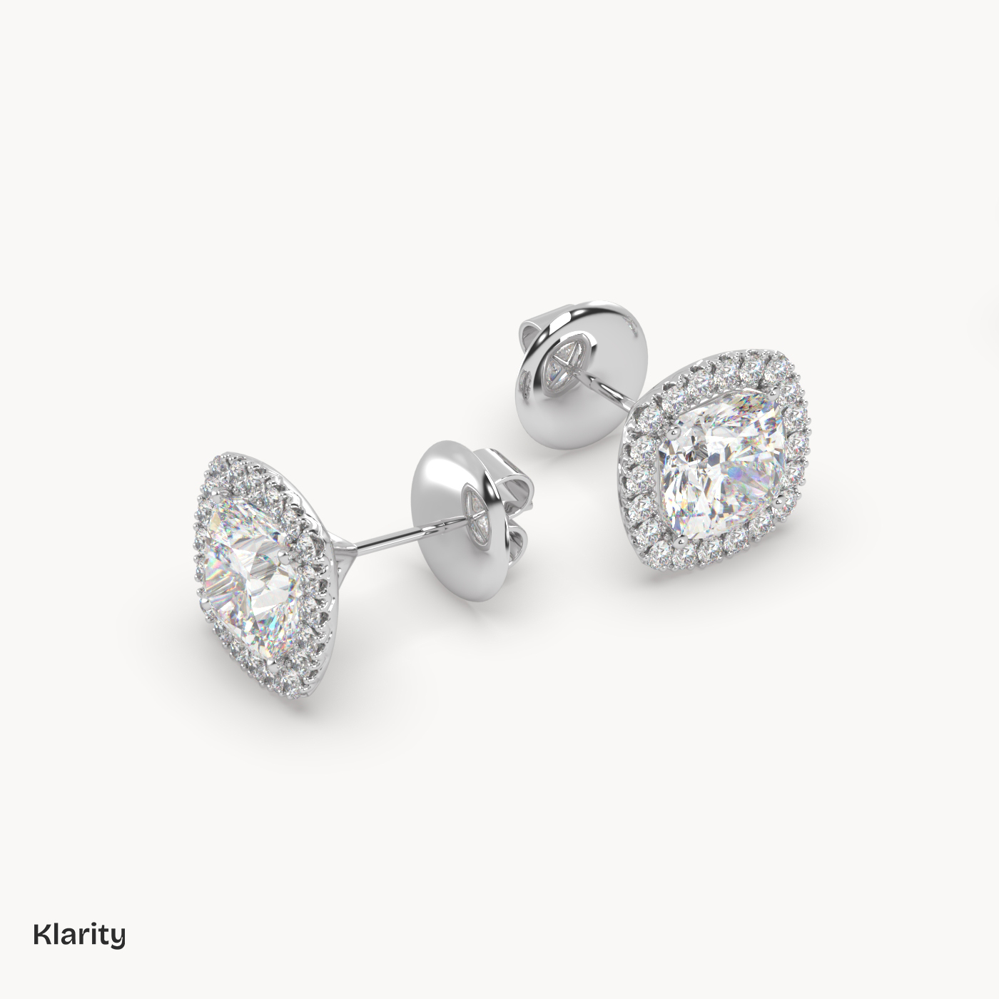 pt platinum  cushion halo diamond stud earrings – 1.23 ct total cushion & round diamonds