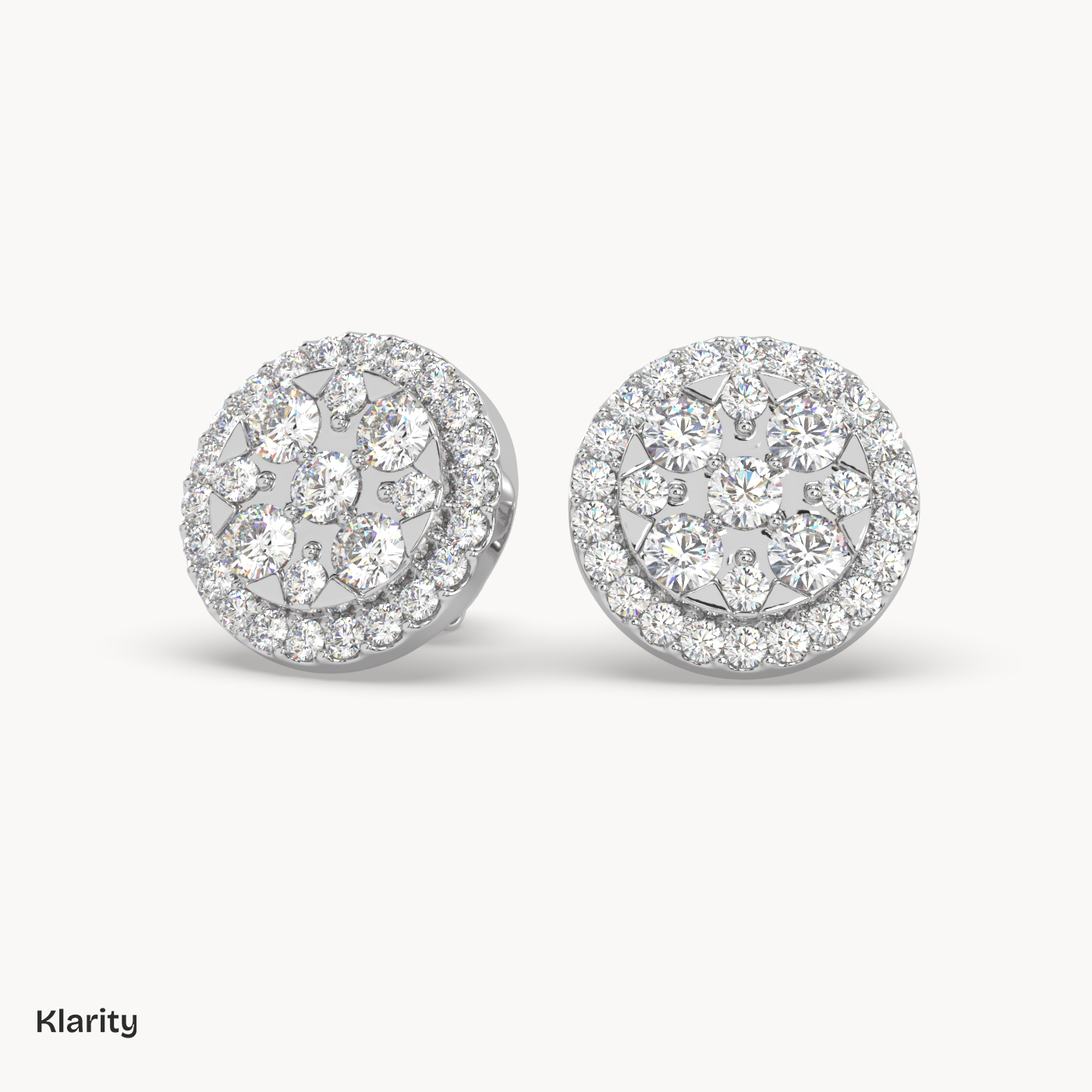pt platinum  round halo diamond stud earrings – 0.96 ct total brilliant diamond cluster studs Photos & images