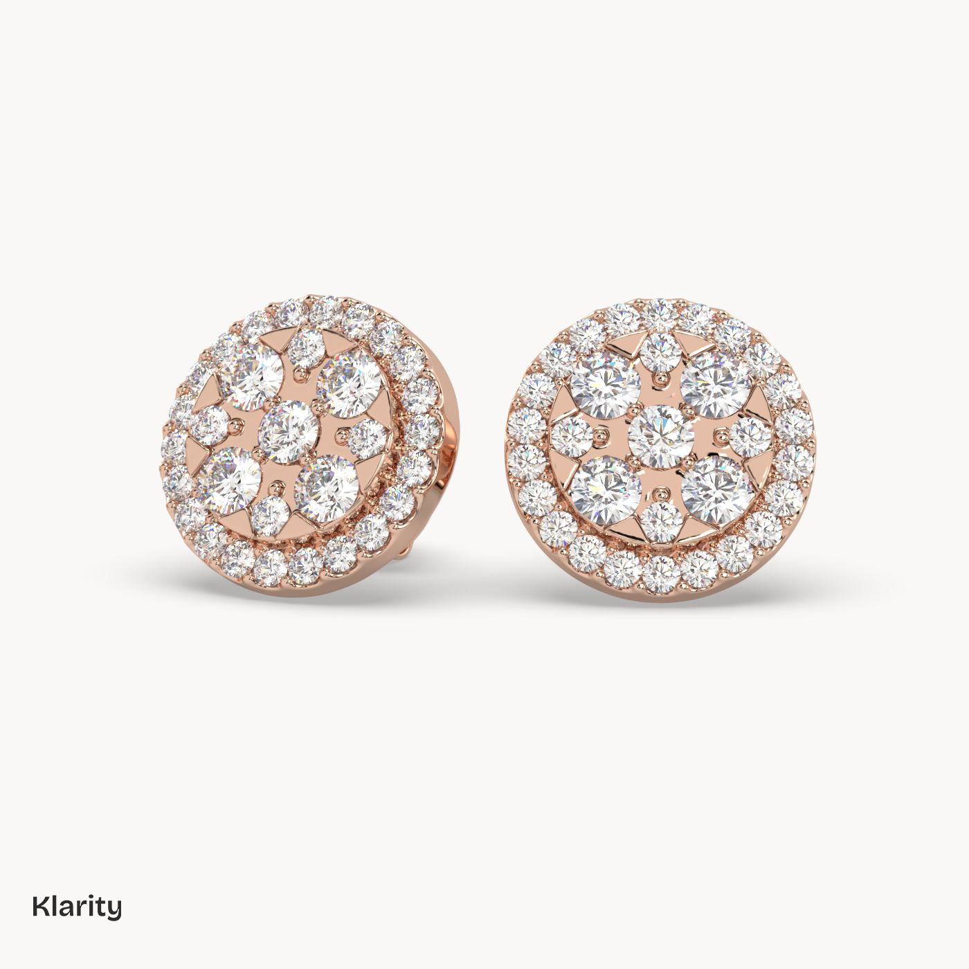 pt platinum  round halo diamond stud earrings – 0.96 ct total brilliant diamond cluster studs Photos & images