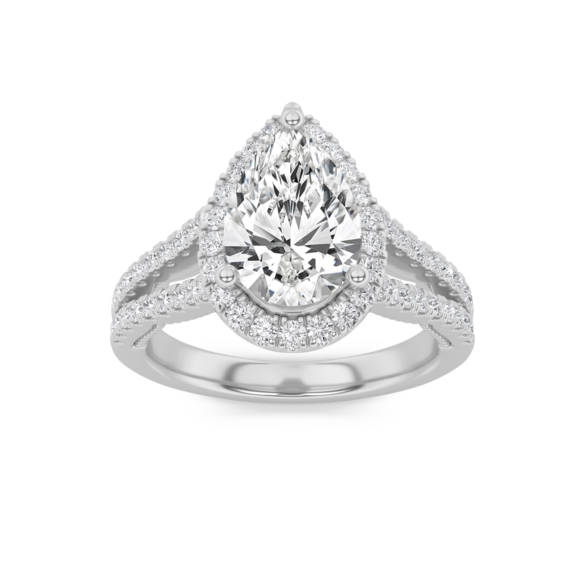 14k yellow gold  pear lab grown diamond split shank engagement ring – 2 ct total in 14k gold Photos & images