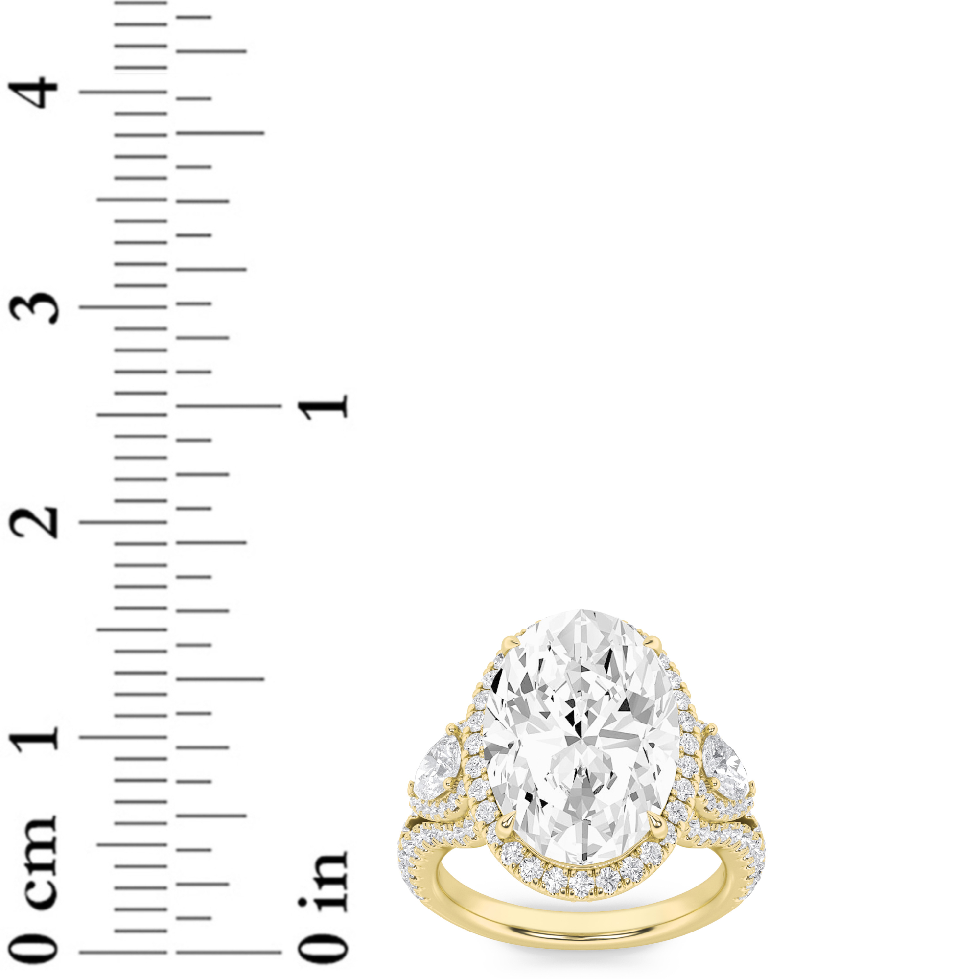 14k yellow gold  oval lab grown diamond engagement ring – 7.25 ct total in 14k gold